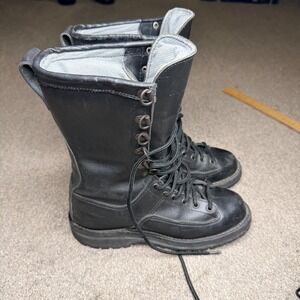 Danner Womens Black Leather Gore Tex Lace Up Combat Boots Size 6 1/2 W